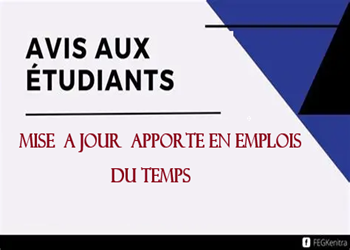 Emploi du temps du département d&rsquo;agronomie
