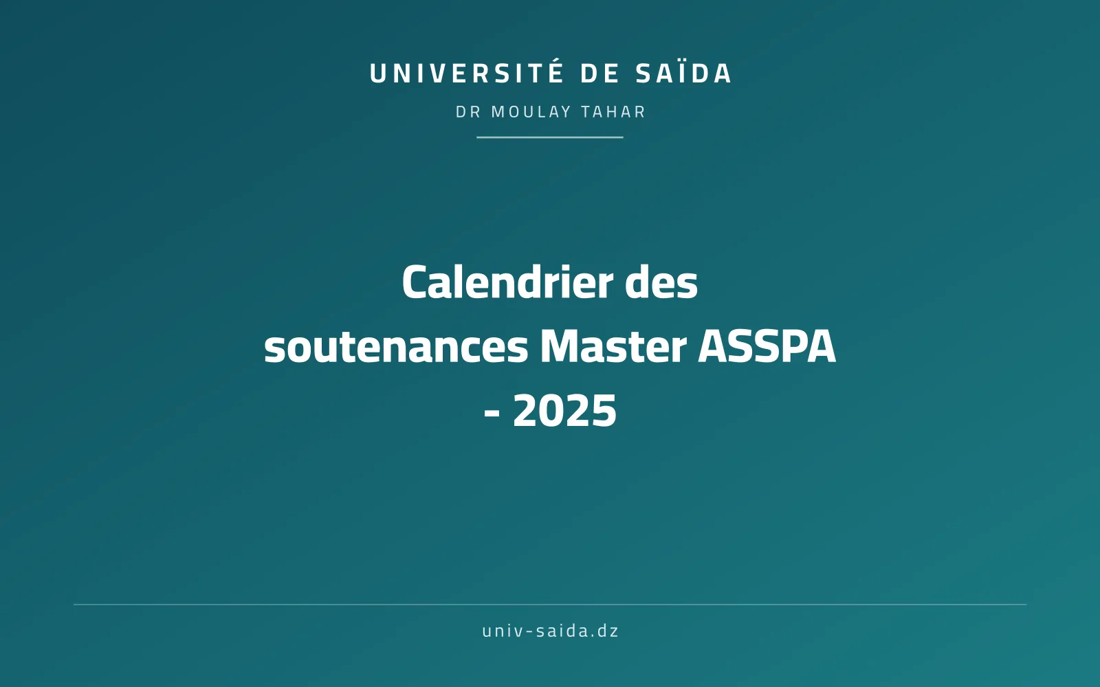رزنامة مناقشات ماستر ASSPA