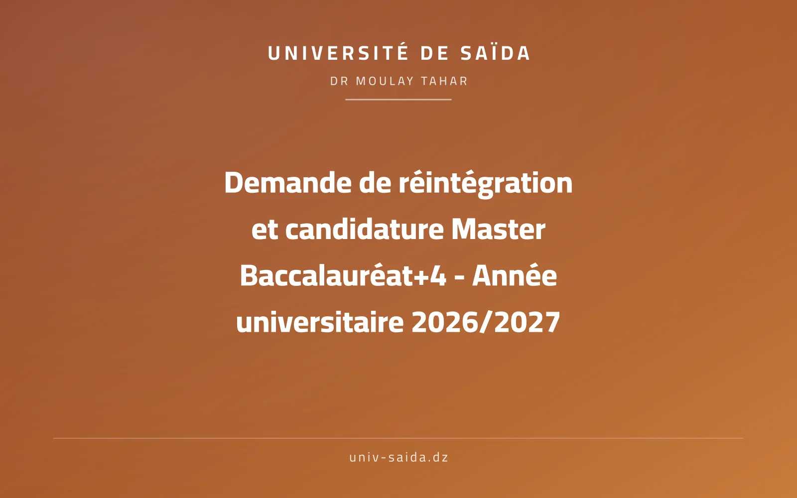 Reinstatement and Master Announcement