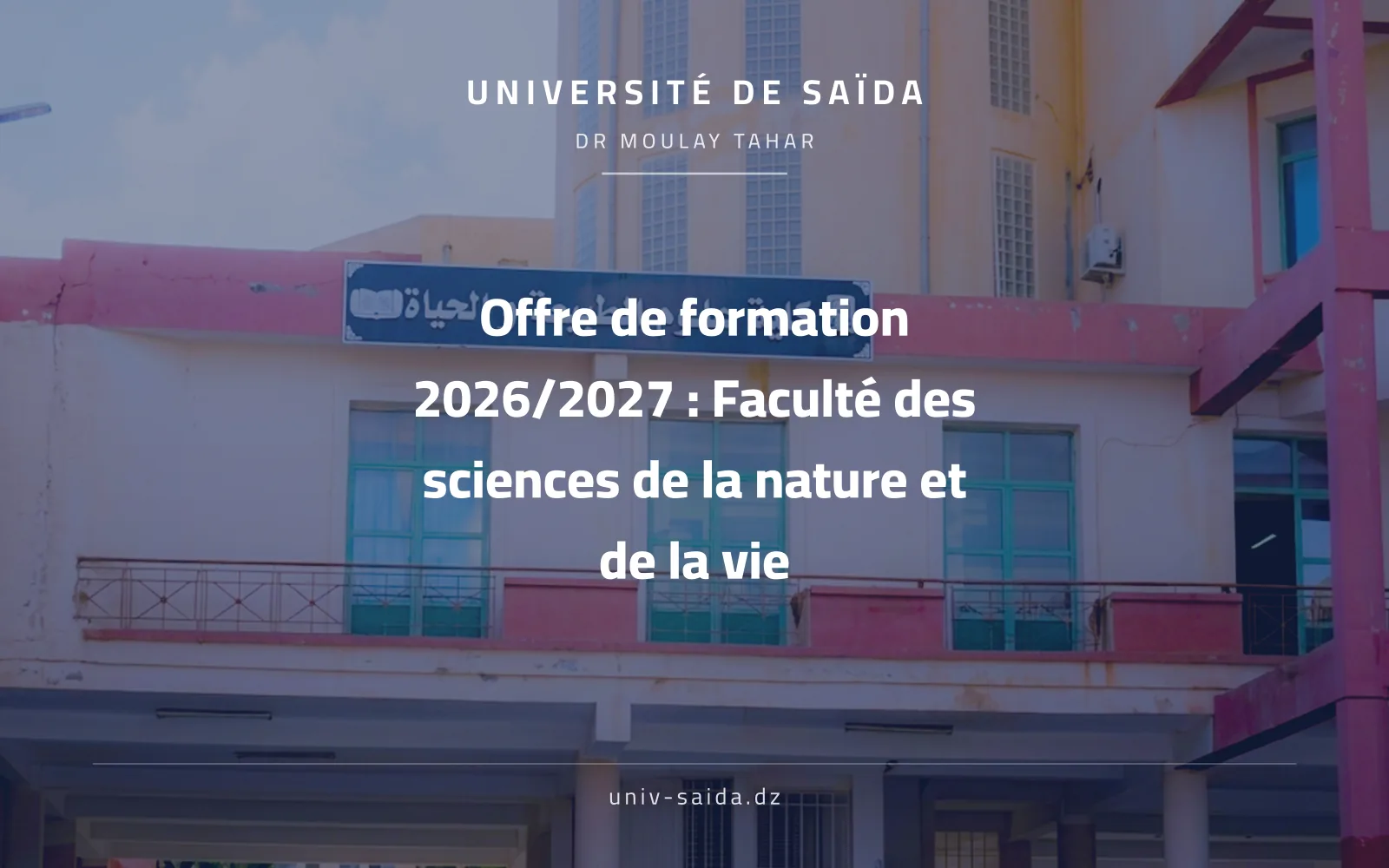 Training offer 2026/2027: Faculty of Natural and Life Sciences