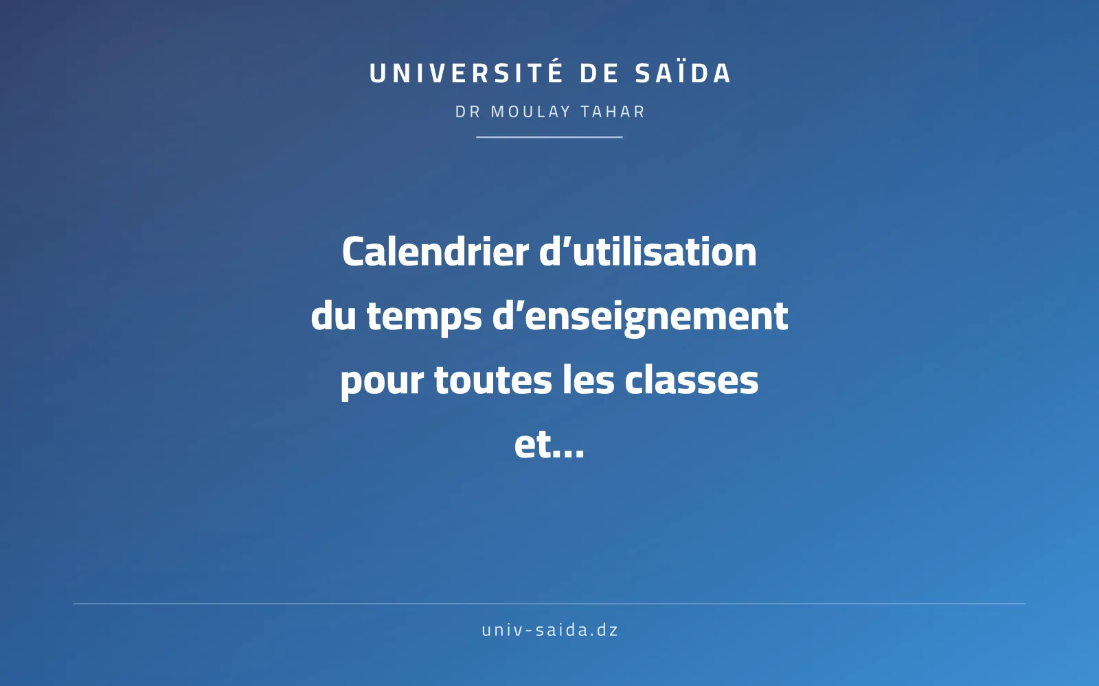 رزنامة استعمال الزمن الخاصة بالدروس لجميع الشعب والتخصصات بالكلية السنة الجامعية 2027/2026