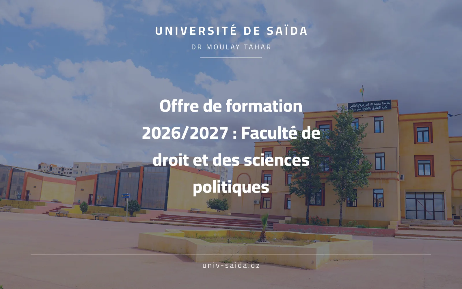 Offre de formation 2026/2027 : Faculté de droit et des sciences politiques