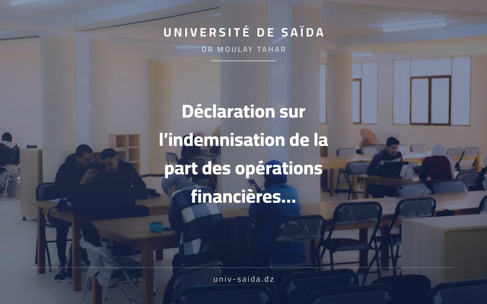 Statement of compensation for the share of financial management for the first year, Master of Finance and the share of sectoral accounting for the second year, Master of Accounting and Audit
