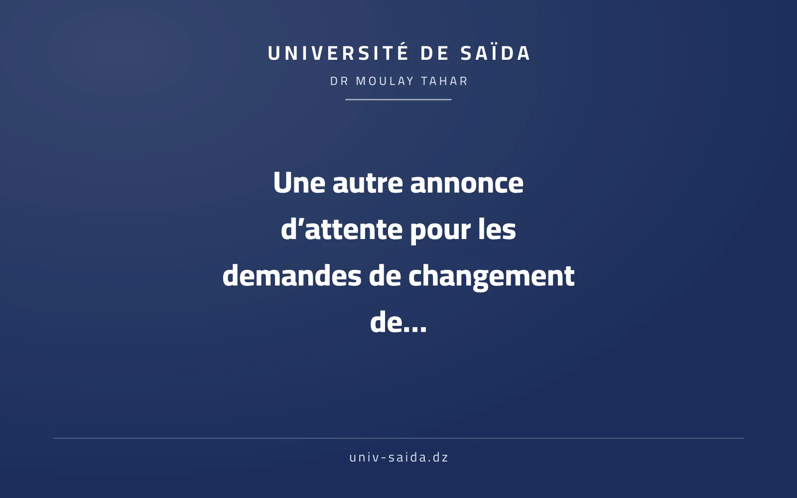 Last announcement, yes, to apply for regiment change at the Bureau of Management Science Secretariat.