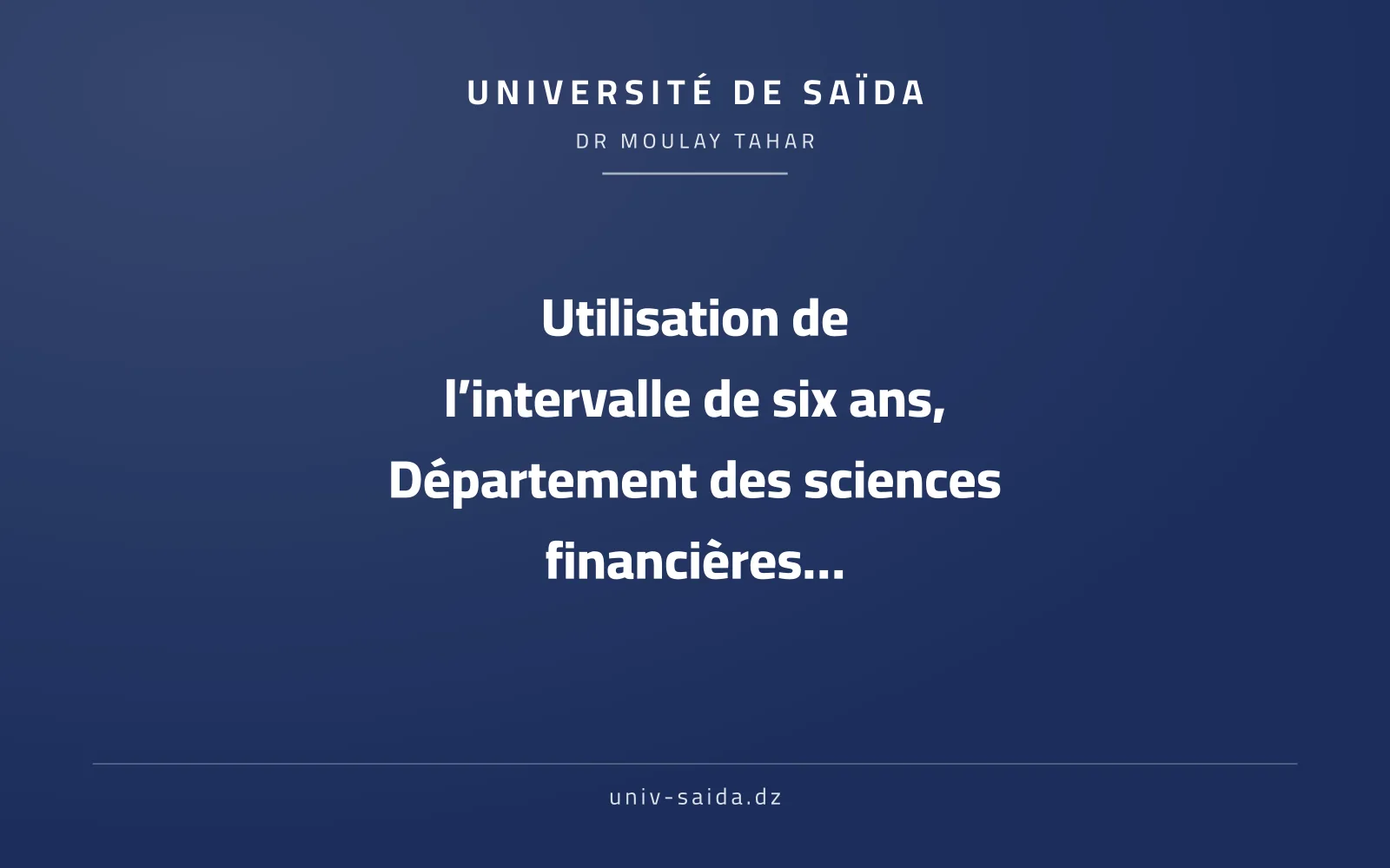 Use of the first six-time department of finance and accounting for the 2026-2027 university season.