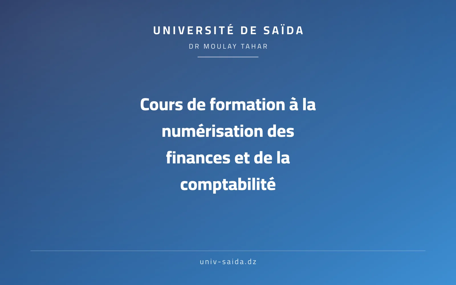 Cours de formation à la numérisation des finances et de la comptabilité