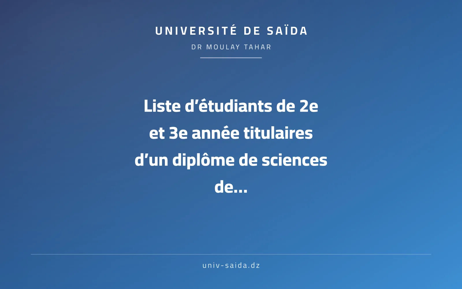 قائمة افواج طلبة السنة الثانية و الثالثة ليسانس قسم علوم التسيير للسنة الجامعية 2026-2027