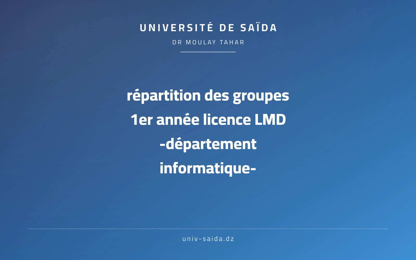 First year’s LMD students lists -computer science-