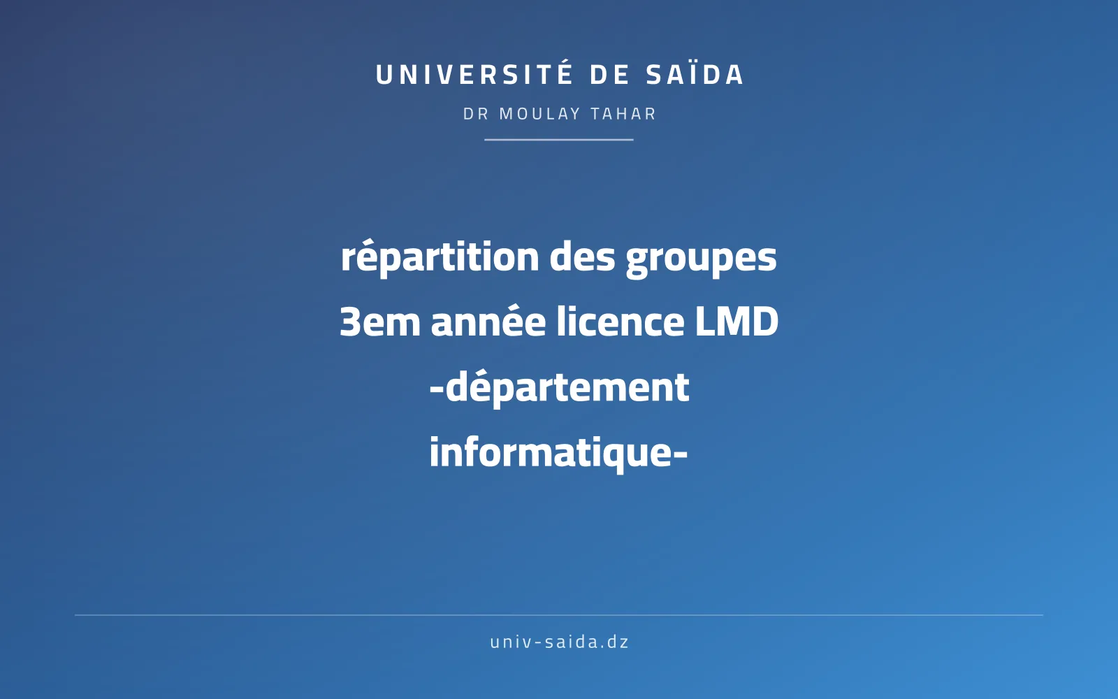 Third year’s LMD students lists -computer science-