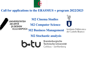 Call for applications to the ERASMUS + program 2022/2023