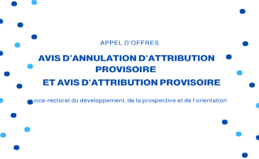 Avis d’annulation d’attribution provisoire et Avis d’attribution provisoire