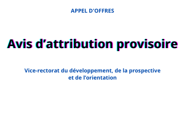 Avis d’attribution provisoire