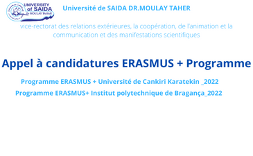 Appel à candidatures pour ERASMUS + Programme