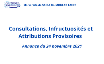 Annonce du 24 novembre 2021 consultations, infructuosités et attributions provisoires