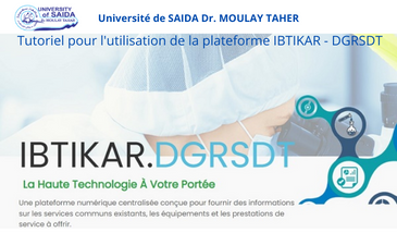 Tutoriel pour l’utilisation de la plateforme IBTIKAR – DGRSDT