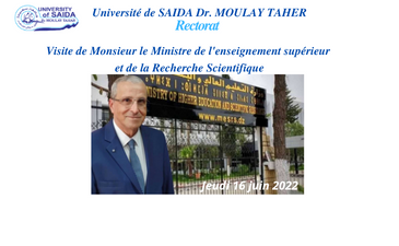 Visite de Monsieur le Ministre de l’enseignement supérieur et de la Recherche Scientifique à l’Université de SAIDA