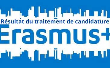 Résultat du traitement de candidature EARSMUS+