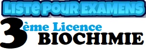 Liste pour EXAMENS des étudiants                             Spécialité : L3 – Biochimie            Semestre 1            Section : 1                                        Groupe : 1