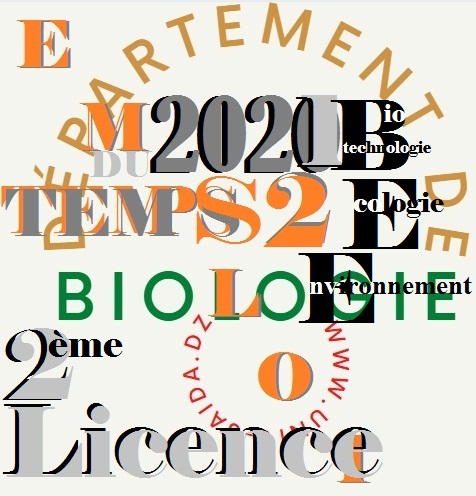 Emploi du Temps                                    Biotechnologies, Ecologie & Environnement                                                     L2  S2           2020- 2021