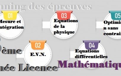 Planning des épreves