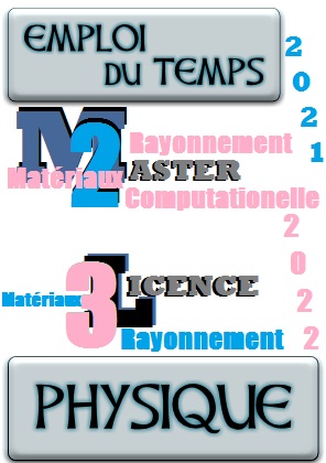 Emploi du Temps PHYSIQUE Emploi du Temps PHYSIQUE
