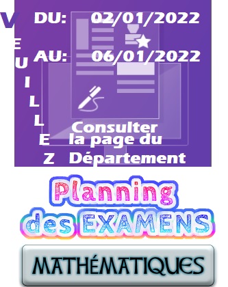 Planning des Examens