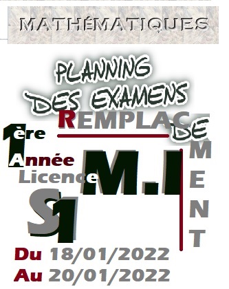 L1-Planning des examens de remplacement S1 2021-2022