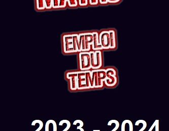Emploi du Temps 2023 -2024