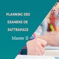 Planning des examens de Rattrapage Master II (S9)