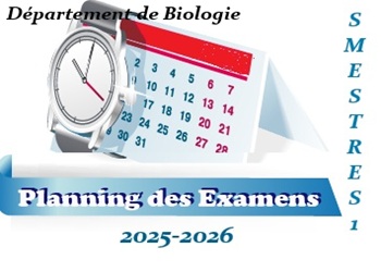 Planning d&rsquo;examen  du 1ER Semestre du département du Biologie