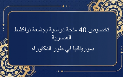 تخصيص 40 منحة دراسية بجامعة نواكشط العصرية  بموريتانيا في طور الدكتوراه