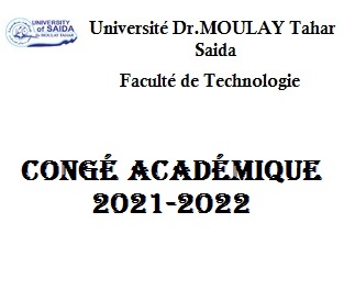 Congé académique 2021 – 2022 (Vague 01 _ L1 – L3 – M2)