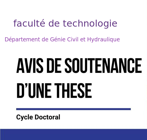 Avis de soutenance du doctorant FATMI Belaid