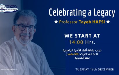 دعوة لحضور حفل تكريم البروفيسور الطيب حفصي بوسام عالم الجزائر